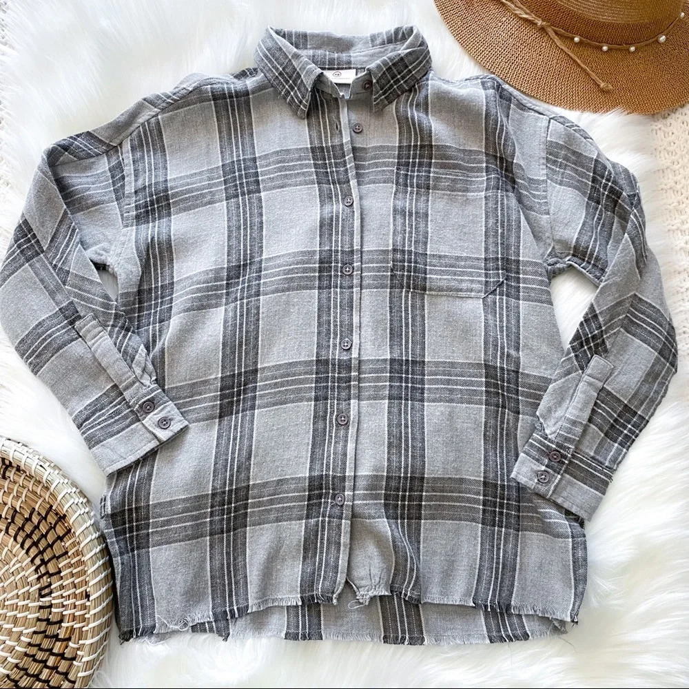 AG Adriano Goldschmied Kids Gray Gold Flannel Top